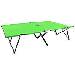 vidaXL Tumbona Plegable para 2 Personas Hamaca Jardín Patio Terraza Balcón Catre Militar Cama Camping Portátil Decoración Estable Duradera Acero Verde en oferta