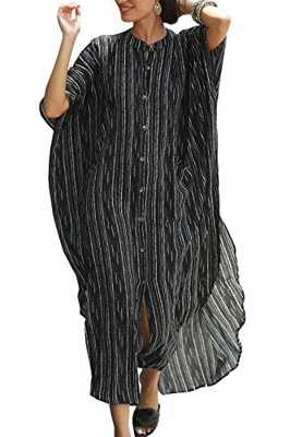 LikeJump Bohemia Vestido de Playa Cardigan Maxi Kaftan Kimono Pareos Cover Ups para Mujer