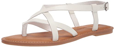 Amazon Essentials Shogun Casual Strappy Sandal Sandalia Plana, Blanco, 45.5 EU