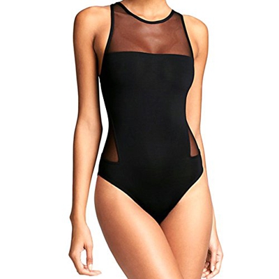 VJGOAL 2020 Nuevo Traje de Baño Malla Sin Mangas Una Pieza Bañador Bikini Espalda Monokinis para Mujeres,Verano de Playa,Negro