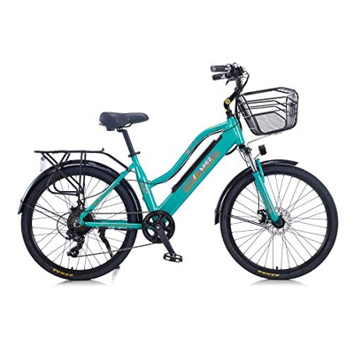 Hyuhome Bicicleta eléctrica para mujer adulto, 26" 36V 10A 250W E-bike, batería de iones de litio extraíble, bicicleta de montaña, bicicleta eléctrica
