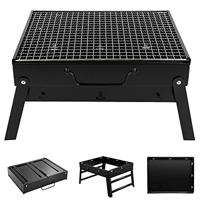 Parrilla de camping portátil, compacta, plegable, para acampar, para barbacoa, para jardín familiar, picnics al aire libre, fiestas, regalos de cumple
