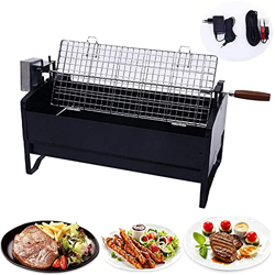 RTYUIO Parrilla de Parrilla Horizontal de Acero Inoxidable Parrilla de Parrilla de carbón eléctrica automática Parrilla de Barbacoa Asador Antiadheren características