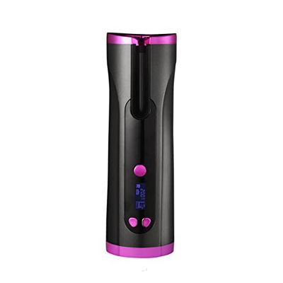 YJYJ Rizador Portátil Inalámbrico Auto Curling Iron Cordless Automatic Hair Wand USB Rechargeable Spin Curler Ceramic Barrel Rotating Fast Heating for