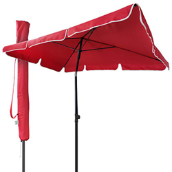 VOUNOT Sombrilla Rectangular para Terraza, Jardín, Playa, Balcón, Piscina, Patio, 200x125 cm, Parasol Exterior con Funda Protectora, Protección UV50+, en oferta