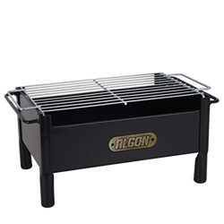 Bricoloco Mini Barbacoa portátil sobremesa carbón Parrilla Grill Hierro Artesanal 33X23X20CM. para balcón, terraza, Camping, Barco. en oferta