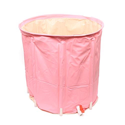 Sallurmose Bañera portátil redonda plegable de PVC para adultos, spa, cubo para interior y exterior, 70 x 70 cm
