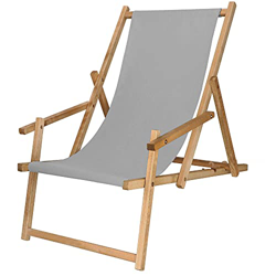 SPRINGOS Tumbona de Madera con reposabrazos 3 escalones Tumbona de jardín Plegable para balcón Estructura impregnada de jardín (Gris) precio