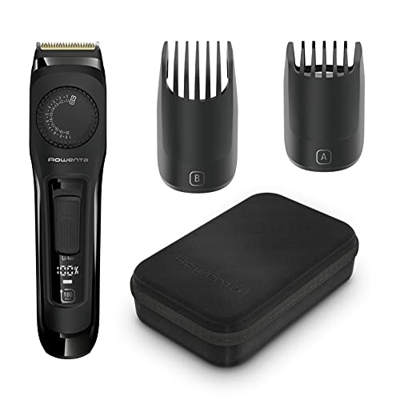 Rowenta Virtuo Xpert TN3841F4 - Cortapelos para barba de hombre, cuchillas de acero inoxidable con revestimiento de titanio, 39 ajustes de autonomía d