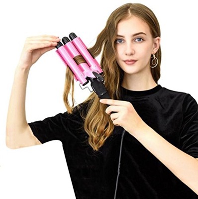 Triple Barrel Waver, Wave Envy Hair Curlers (Color : Rosado, tamaño : 32mm)