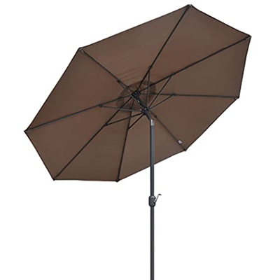 Sombrilla Paraguas De Jardín Al Aire Libre Parasoles, Paraguas De Mesa De 9 Pies / 2.7 M De Mercado con Cigüeñal Y Tilt Patio Piscina Piscina Parrilla