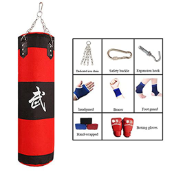 EVOLVE Saco de boxeo de 120 cm, sin relleno, con guantes de entrenamiento, guantes de boxeo, gancho de techo, fundas protectoras de mano y muñeca, kic precio
