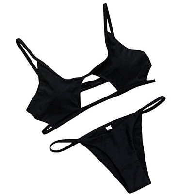 Mujer Bikini 2019 Color sólido Traje de Baño Mujer Dos Piezas Ropa de Playa Conjunto de Bikinis Sexy Push up Bikini Tankinis Mujer Beachwear Bañador M