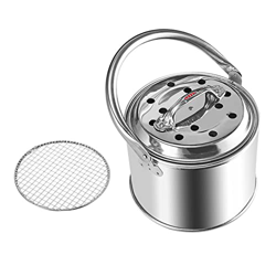 balikha Estufa individual, accesorios multifunción para fogatas, acero inoxidable con asa, portátil para barbacoa, acampar al aire libre, patio, perro precio