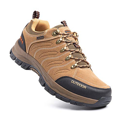 Zapatillas Trekking Hombre Antideslizantes Zapatos de Senderismo Transpirable Botas Montaña Bajas al Aire Libre 2 Marrón Talla 41 EU