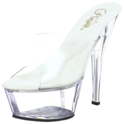 Pleaser EU-KISS-201 - Sandalias de Material sintético Mujer, Color Transparente, Talla 38 en oferta