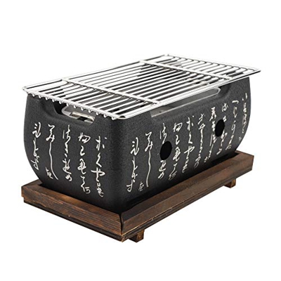 Parrilla de barbacoa, parrilla de carbón pequeña de mesa Parrilla de carbón de acero inoxidable Parrilla de barbacoa japonesa con parrilla y base de m