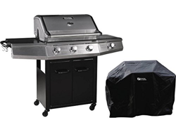 habitatetjardin Barbacoa a Gas Bingo 4-4 quemadores Donde 1 es Lateral - 14kW + Funda de protección - Negro en oferta