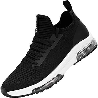 MHXDU Zapatillas Mujer Deporte Running Transpirables Zapatos para Correr Gimnasio Sneakers Deportivas Casual 34-42EU (Blanco Negro L013,39 EU)