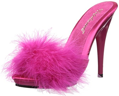 Fabulicious POISE-501F H. Pink Satin-Marabou Fur/H. Pink UK 7 (EU 40)