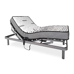 Duérmete Online Pack Cama Eléctrica Articulada Reforzada Ergomedic Pro + Colchón Viscoelástico Dorsal Plus, Gris Antracita, 90x190 en oferta