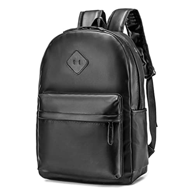 SPAHER Mochila de Cuero Computadora portátil de 15.6 pulgadas Mochila informal Unisex Mochila para iPad Mochila escolar Senderismo Viaje Equipaje de n