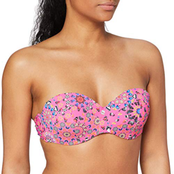 Desigual Biki_Bahamas Parte Superior de Bikini, Rojo, L para Mujer en oferta