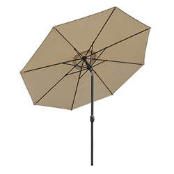 Sombrilla 2,7 M (9 Pies) Sombrillas Redondas para Patio, Sombrilla de Mesa para Jardín Al Aire Libre con Botón de Inclinación Y Manivela para Césped,  en oferta