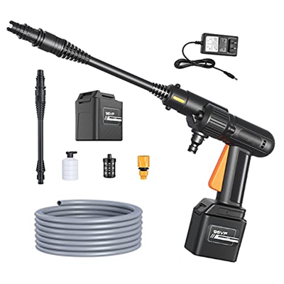 QAZX Lavadora a Presión Inalámbrica con Batería de 24/48 / 96V 30000mah con Boquilla Ajustable y Manguera de 5M Lavadora de Autos Portátil para Lavar 