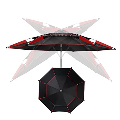 AILILI Sombrilla De Pesca 2m•2.2m•2.4m,Sombrilla Jardin Exterior,Palo De Paraguas De Aluminio,Altura Ajustable,Sombrilla para Silla De Playa,con 8 Var