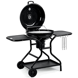 BBQ-Toro Parrilla redonda de 57 cm de diámetro con superficie de apoyo y elevador de parrilla, superficie de la parrilla de 54,5 cm de diámetro, barba características
