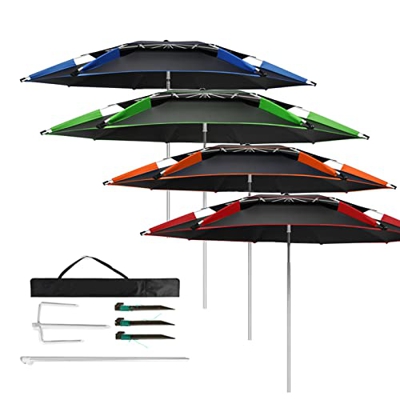 AILILI Sombrilla De Pesca -Sombrilla De Manivela,Manivela De Apertura Fácil Resistente Y Gruesa Sombrilla para Silla De Playa,Hierba,Barro Y Playa Som