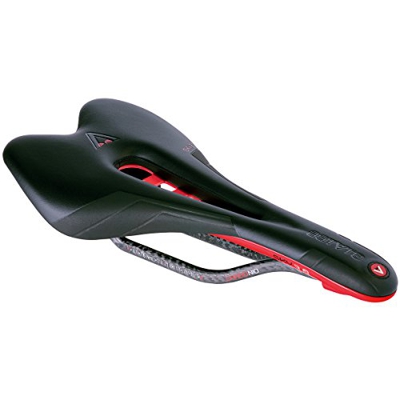 Sillín Astute Sky Lite 3.0, sillín para Bicicleta Unisex Adulto, Nailon/Carb Rojo/Negro, único