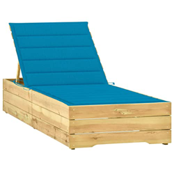 Beyamis Tumbona con cojín Azul Madera de Pino impregnada C precio