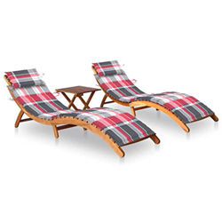 Beyamis Tumbonas con Mesa y Cojines 2 uds Madera Maciza de Acacia (14) en oferta