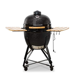 KAMADO BONO Barbacoa de cerámica, 58,4 cm grande, Black I Kamado BBQ Grill de cerámica I Kamado Barbacoa Grill con sistema multifunción de dos zonas d precio