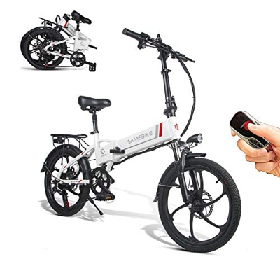 SAMEBIKE Eléctrica de 20 Pulgadas Eléctrica Plegable para Adultos 48V 10.4AH con Control Remoto & la Pantalla LCD