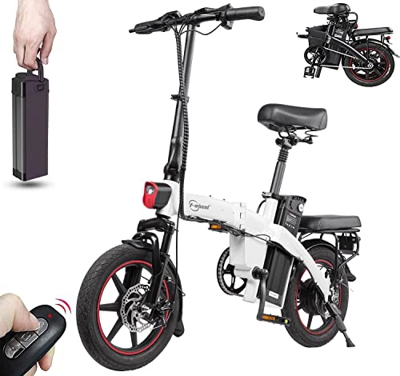 DYU Bicicleta Eléctrica Plegable,14 Pulgadas Inteligente Bicicleta Eléctrica con Asistencia de Pedales,E-Bike con LCD Pantalla,Compacta Portátil Bici 