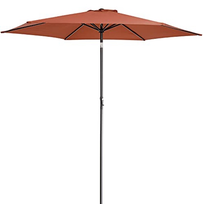 Kingsleeve Sombrilla inclinable Terracota UV40+ Ø300cm Parasol con mástil de Aluminio y manivela