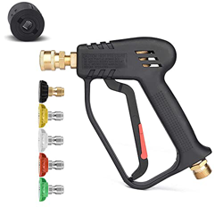Mango de pistola de alta presión de 4350 PSI con 5 puntas de boquilla de agua, limpiador de agua para kit de limpieza de coches (M22 14 mm Conector de en oferta