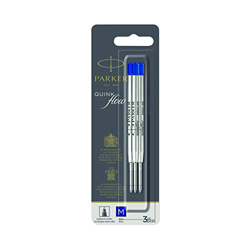 PARKER QUINKflow Recambios de tinta para bolígrafos | punta mediana | tinta azul | paquete de 3 en oferta