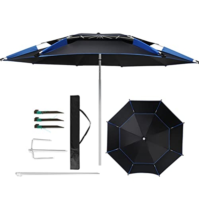 AILILI Sombrilla De Pesca -Sombrillas Playa,Palo De Paraguas De Aluminio,Altura Regulable,con Función De Inclinación,Sombrilla Jardin Exterior,para Pa