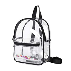 ASSR Mochila transparente de alta resistencia, mochila escolar de PVC con ribete negro,mochilas impermeables para conciertos deportivos estadio viajes precio