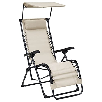Beyamis Tumbona Plegable de textilene Crema