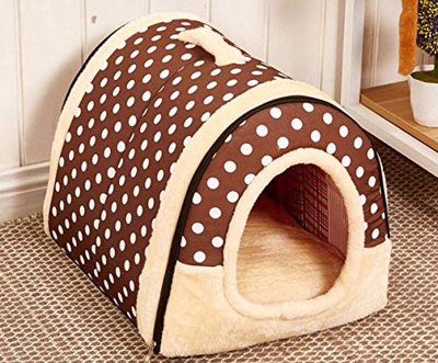Wishdeal Casa para Perro con tapete Plegable para Mascotas, Cama para Perros pequeños y medianos