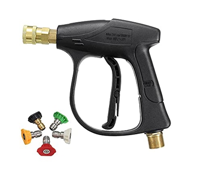 Pistola de lavadora de alta presión, 4000 PSI máx. con 5 boquillas de conexión rápida M22 conector de manguera 3.0 para limpieza de coches