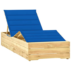 Beyamis Tumbona con cojín Azul Royal Madera de Pino impregnada D precio