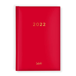 •Casterli - Agenda Anual 2022 Basic Edition, Día página - Básica pastel. (Rojo cereza) con tapa forrada y acolchada, las letras 2022 stamping en dorad en oferta
