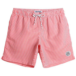 MaaMgic Shorts de Baño para Hombre Shorts de Playa Traje de Bañode Secado Rápido para Vacaciones Diseño a Rayas, Rayas Rojas L precio