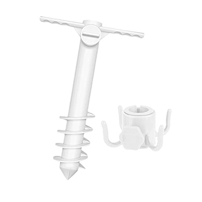MERIGLARE Sombrilla de Playa con Anclaje de Arena ABS Accesorios para Sombrilla de Playa - 5 Espiral 1 Gancho